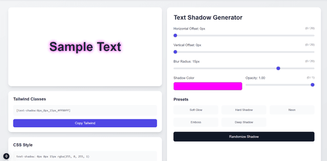 Text Shadow Generator